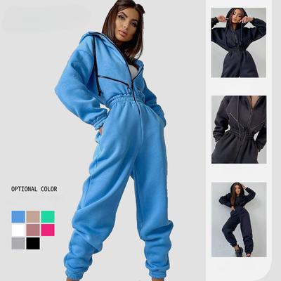 Sport- und Freizeit-Overall mit Kapuze für Damen, einteiliger Anzug, Damenbekleidung, elegante Damen-Overalls