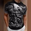 Summer Round Neck Eagle Graphic 3D Print Top Fashionable Casual Short Sleeved Men's T-shirts