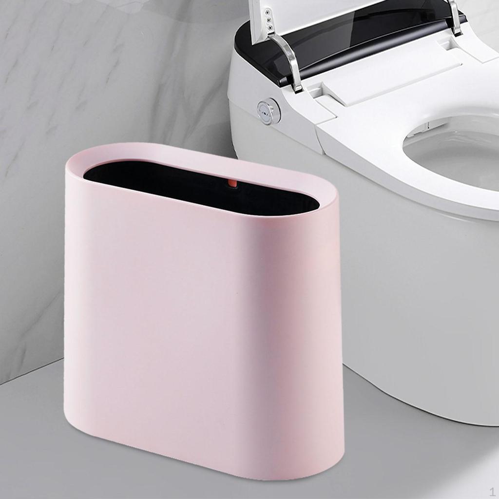 Slim Trash Can Dustbin Garbage Multipurpose Easy to Clean Wastebasket Narrow Small Bin