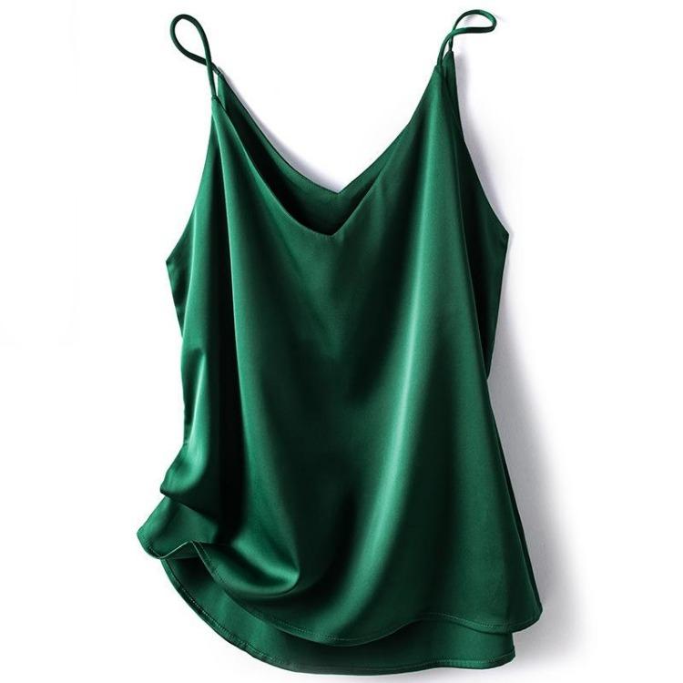 Sexy Halter V Neck Crop Top Women Satin Sleeveless Summer Y2K Cami Basic White Black Strap Tank Tops Camisole