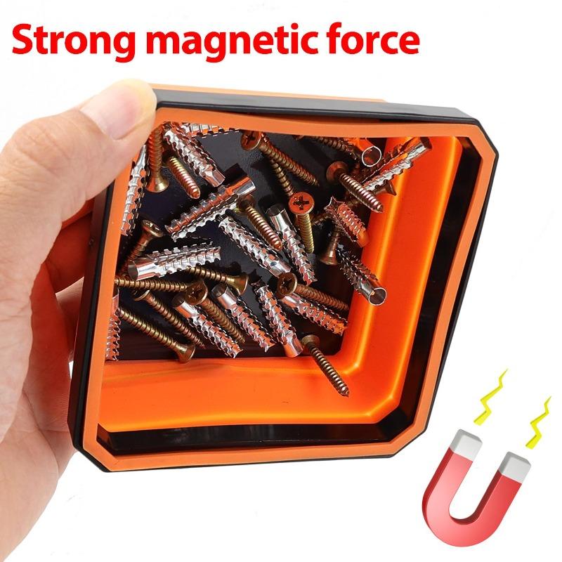 Opvouwbare Magnetische Schroefbak Vierkante Siliconen Bakjes Bout Moer Ringetjes Bakjes Gereedschap Kleine Metalen Onderdelen Magnetische Opbergdoos