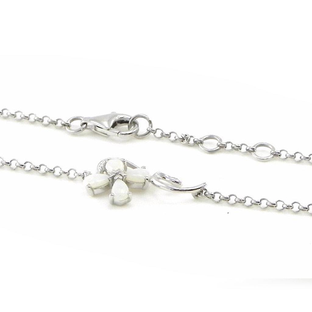 Les Trésors De Lily [I8924] - Ασημένιο Βραχιόλι 'Θεά Οπάλιος' Ασημί λευκό (ροδιωμένο) - 20x13 χιλ.