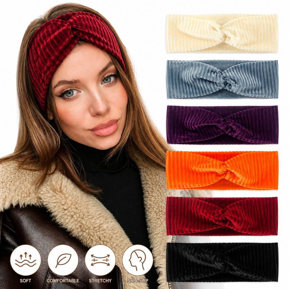 Stretch Fabric Fabric Headband Solid Color Elastic Headband Knot Cross Headband Washing Face