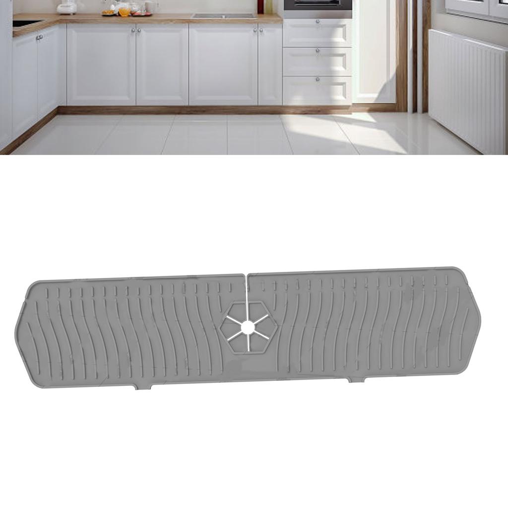 Silicone Faucet Drip Catcher Tray 24inch Faucet Drying Mat for Kitchen Counter Bathroom