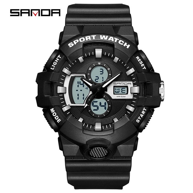 Sanda Luminous Unisex Multifunctional Casual Electronic Watch