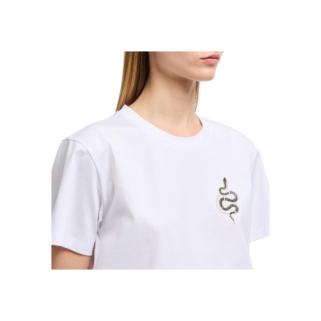 Emporio Armani Year Of The Snake Limited Edition Solid Color Round Neck Animal Pattern Short Sleeve T-Shirt SS25 Women Tops EW001169-AF10003-U0001