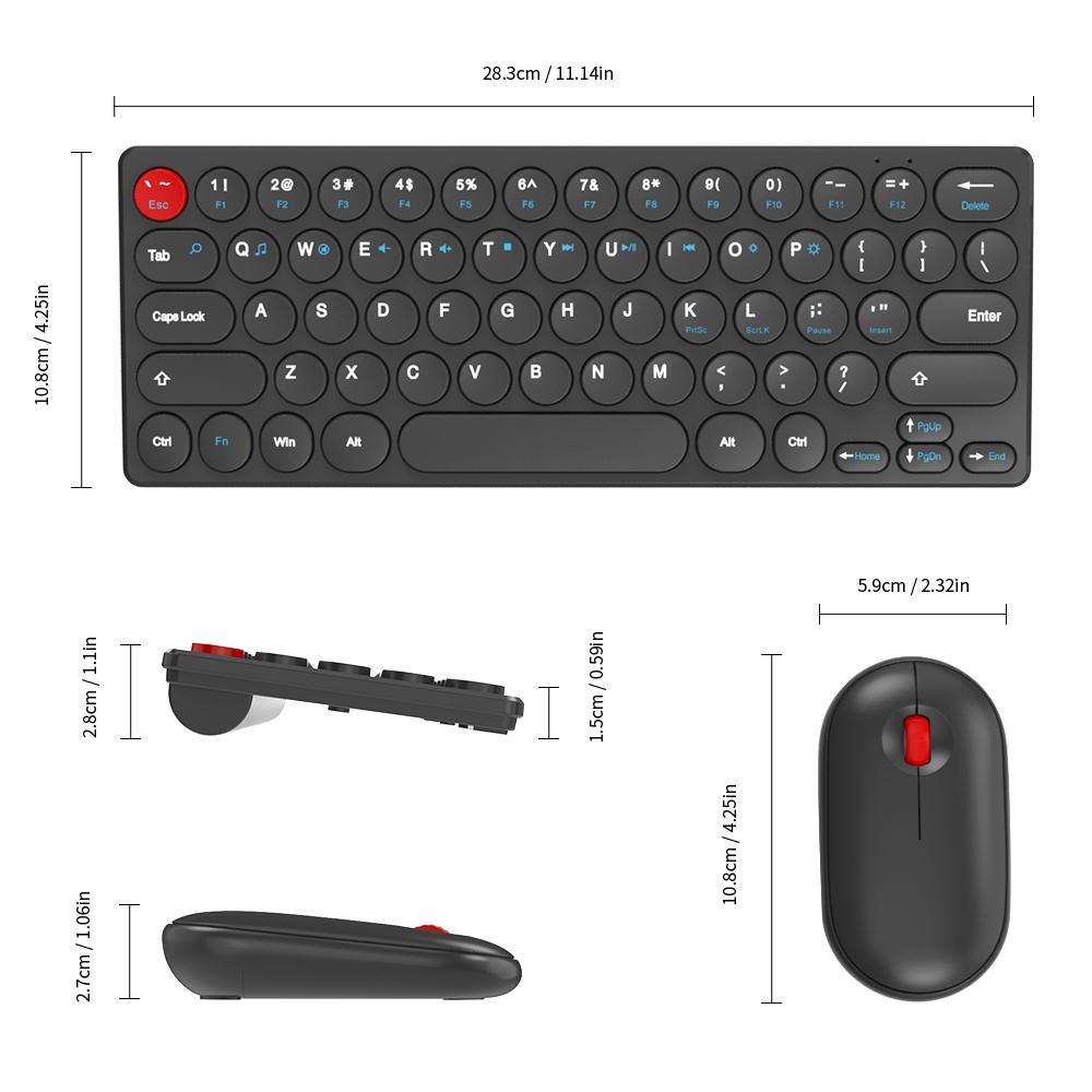 Neue Mini-Funk Tastatur und Maus 2,4G Tastaturen Bunt Mode 64 Tasten Schreibmaschine Für Windows 7/8/10 Laptop Desktop