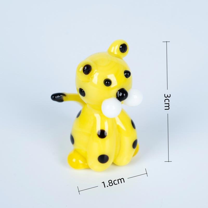 Japanese-style Mini Glass Animals Ornaments Cute Forest Tiger Lion Home Decor Figurines Micro Landscape Ornaments Accessories