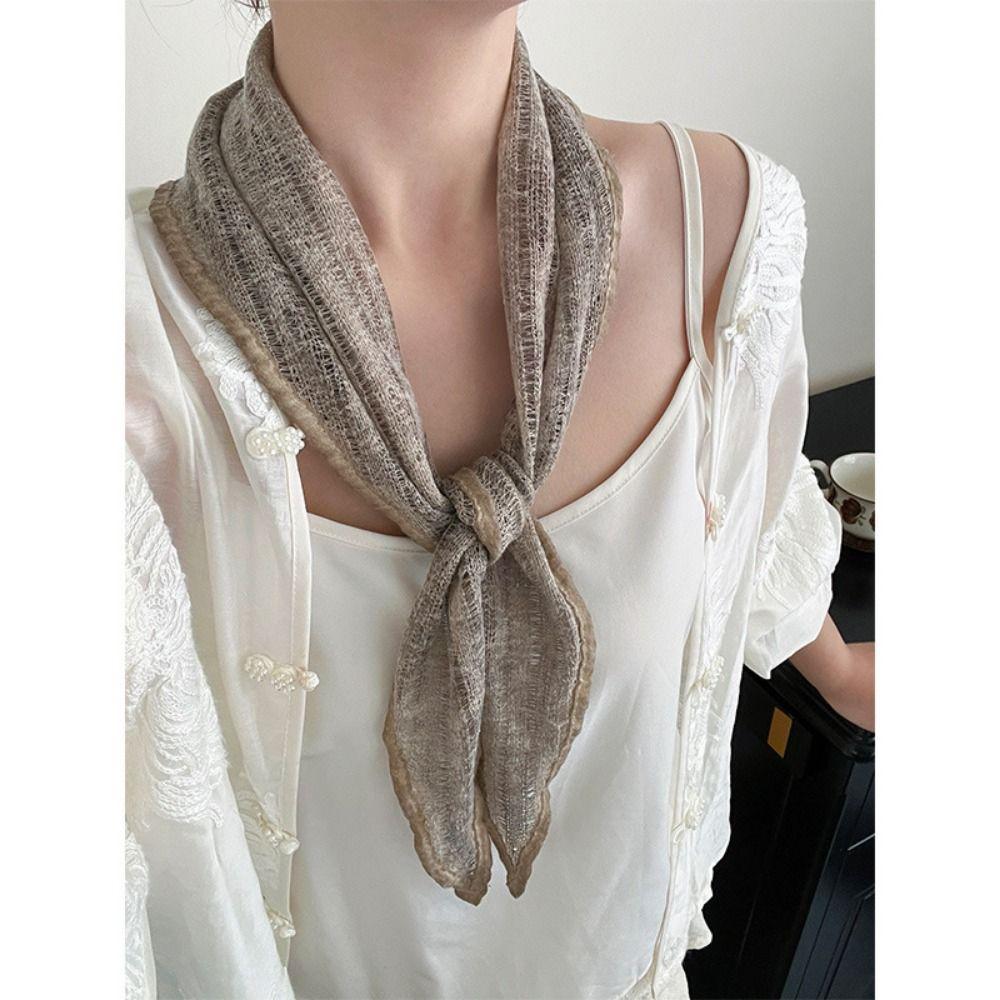 Pure Color Triangle Scarf Multicolor Neckerchief Trendy Head Wrap  Photo Props