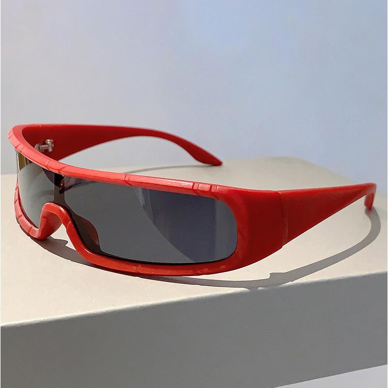 Luxury Brand Designer Rectangle Sunglasses Women For Men One Piece Trend Sun Glasses Vintage Punk Mirror Shades Sport Goggle