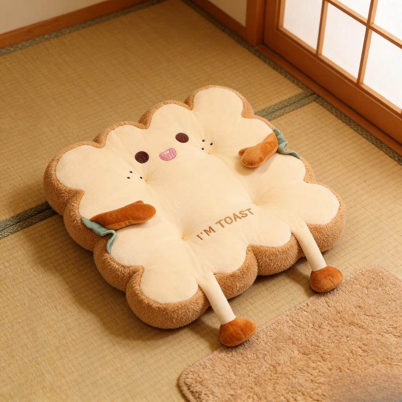 1pcs Toast Shape Seat Cushion, Square Soft Pad for Students & Office Chair, Comfortable for Long Sitting Winter