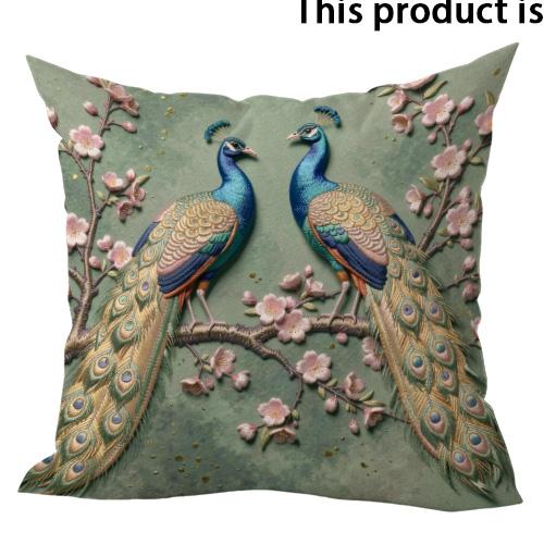 Exquisite BirdPrinted Doublesided Printed Pillow Cover Short Plush Suitable Living Rooms Bedrooms Sofas Throw Cushion Cover