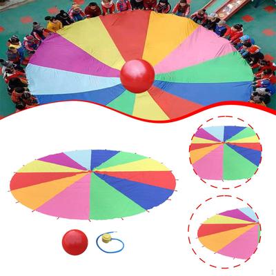 Group Parachute Rainbow Umbrella Beach Color Perception Sports Hand Eye Coordination Outdoor Game
