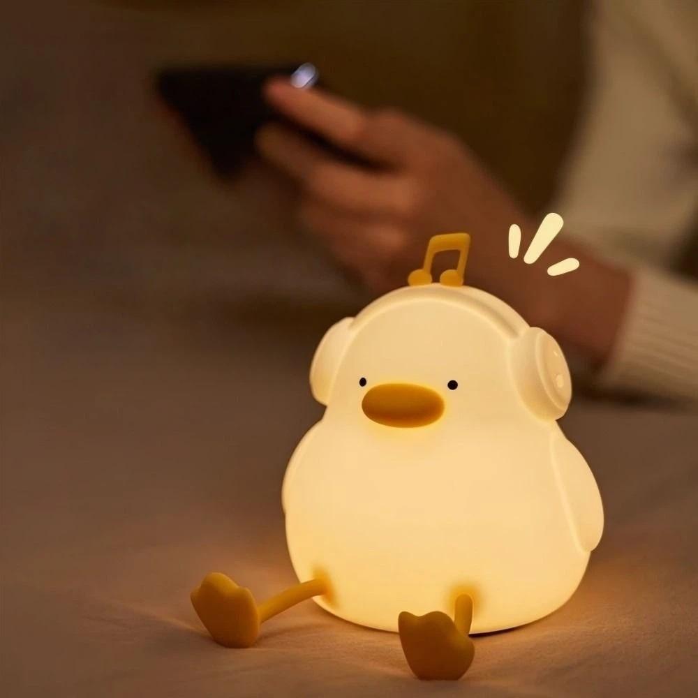 Cute Rechargeable LED Night Light Duck Panda Touch Sensor Lamp with Timer Warm Light Animal Table Lamp Bedroom Decor Kid Gift