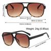 Trendy Double Bridge Oversized Pilot Sunglasses UV400 Protection Classic Big Shades 70s Sun Glasses for Women & Men