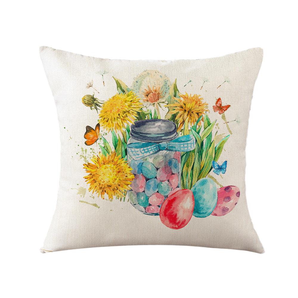 Pillow Hand-painted Printed Pillow Cover Easter Square Cushion Cover Sofa Cushion Pillow Cover
