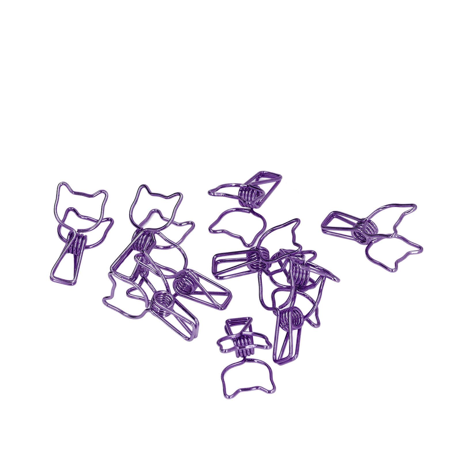 

20 шт. Скріпки Привабливі Декоративні Стійкі Надійні Порожнистий Дизайн Елегантний Стиль Багаторазові Затискачі фіолетовий