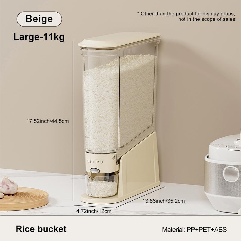 Uforu Press-Type Household Rice Drum Moisture-Proof Sealed Rice Container Slot Grain Storage Drum Food-Grade Organizing Box