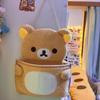 Cute Bear Plush Storage Hanging Bag Large Capacity Dormitory Bedroom Organizer for Girls Room Decor