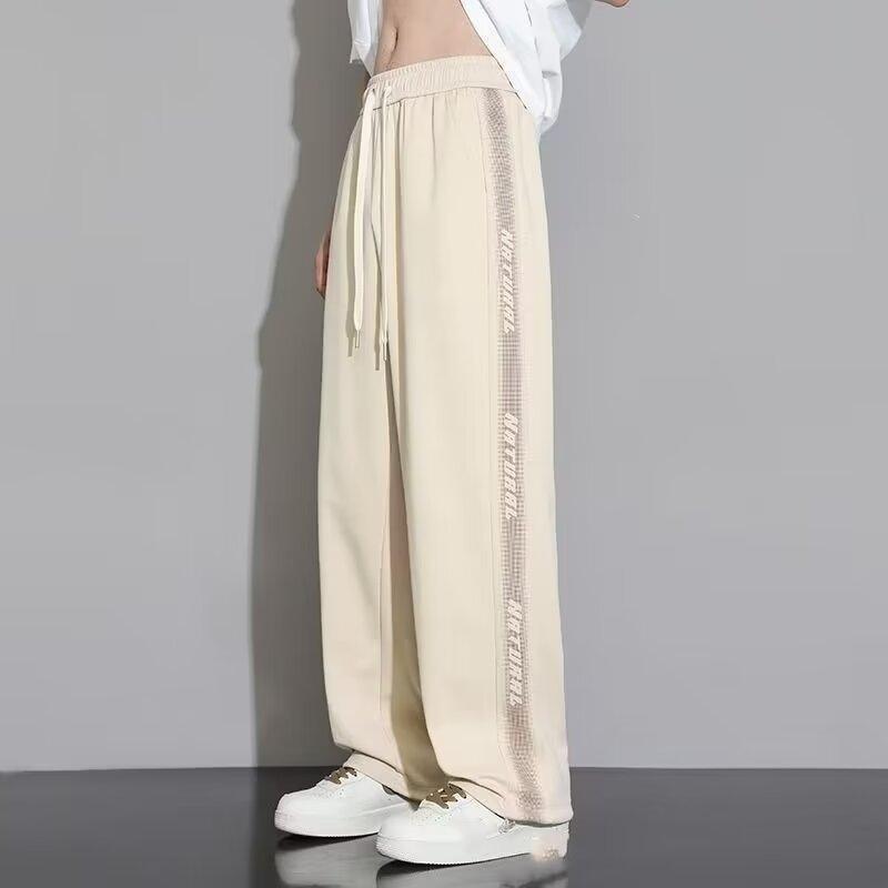 Streetwear Mens Casual Pants With Polyester Blend And Drawstring Closure For Summer Youth Fashion