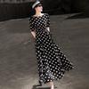 Abito Lungo a Pois Retro Francese Lancer