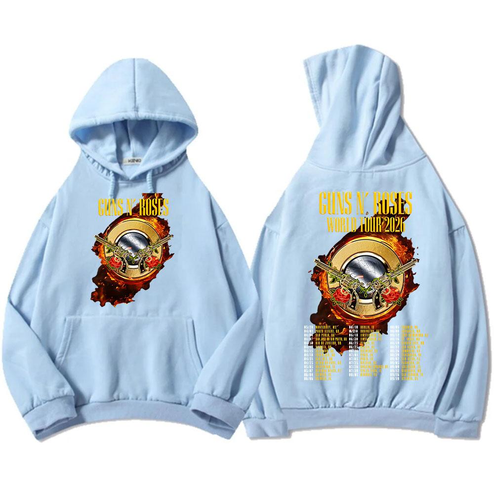 GUNSN' ROSES World Tour 2026 Hoodies Winter Long Sleeve Fashion Hooded Sweatshirts Hip Hop Unisex Streetwear Fleece Men Clothing