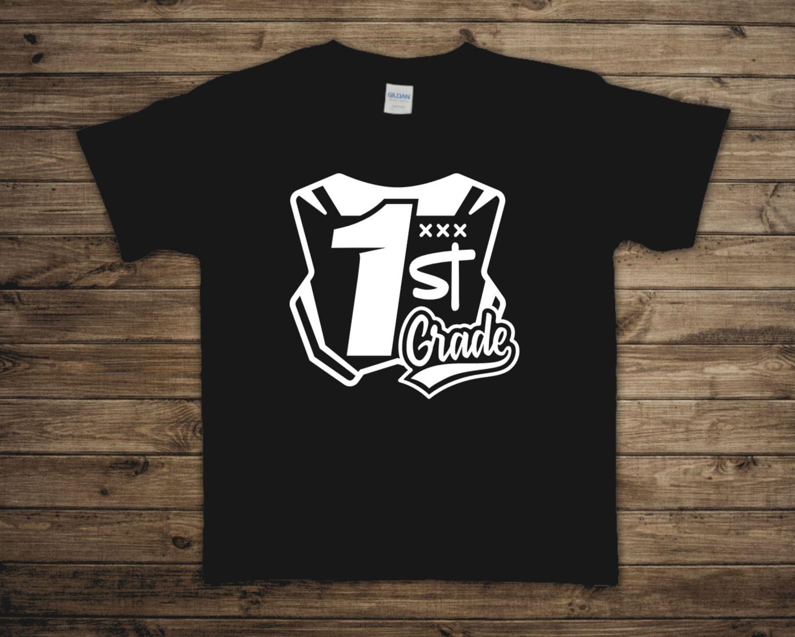 1st Grade Youth T-Shirt, Racing, Motocross, Dirtbikes, Supercross, Back to School 4XL