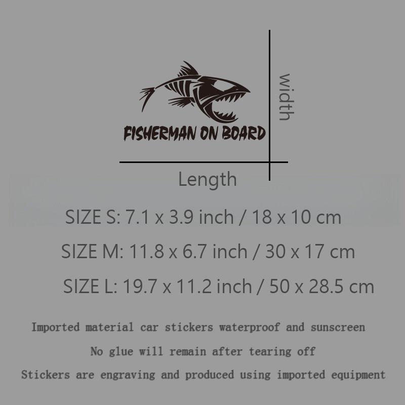 Skeleton Fish Fisherman On Boat Creative&funny Stickers for Cartoon Fans&lover,high Quality for Car Trucks Motorcycles &laptops