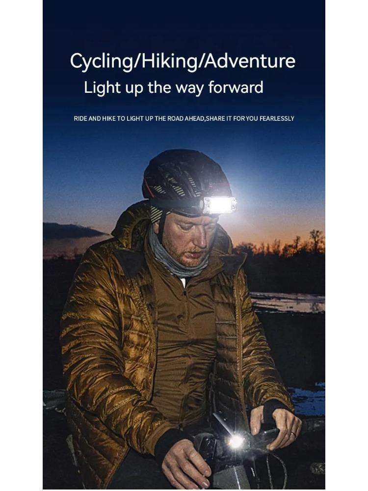 Mini Dual COB Headlamp Sensor Hat Clip Headlight 5 Lighting Modes Outdoor Camping Hunting Flashlight Induction Head Lamps