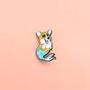Cartoon Mermaid Puppy Brooch - Creative Metal Badge Accessory for Backpacks
