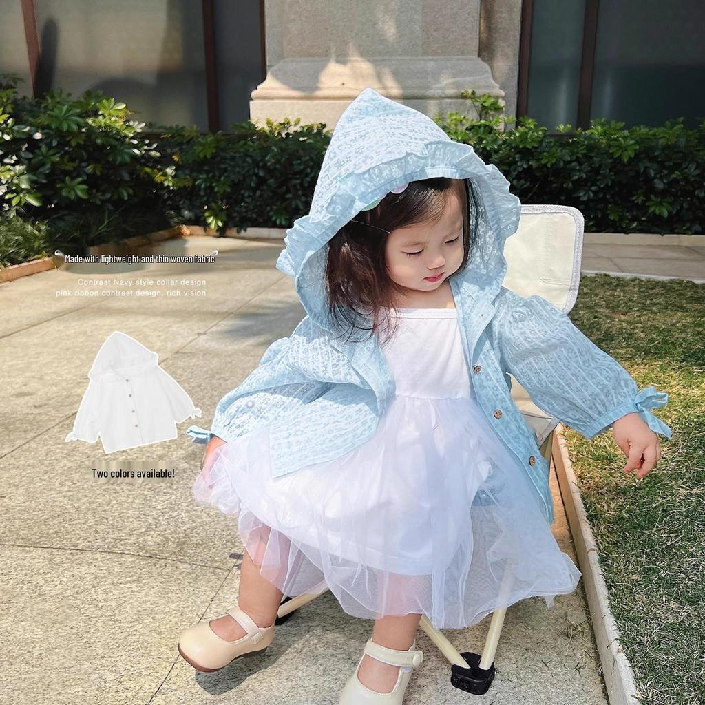 Girls' Summer Sun Protection Jacket - Sweet, Lazy Style for Babies & Toddlers; Fresh, Stylish, Long-Sleeved Children's UV Protection.