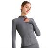 Women's Slim Fit Quick-Dry Zip-Up Yoga Top - Long Sleeve & Bare Feel