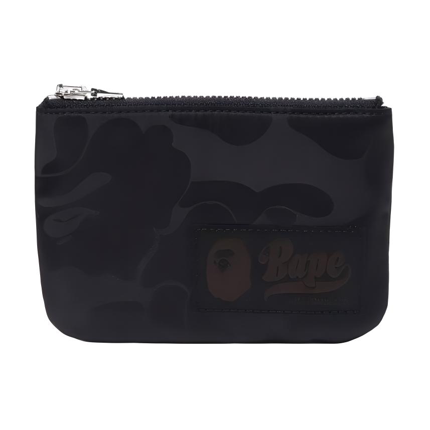 A Bathing Ape Bape Camouflage Zipper Nylon Wallet Regular Men Wallet Blue Black White 1J70190001 Black