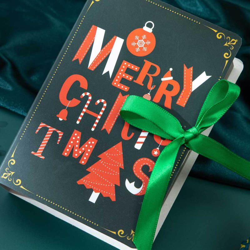 5 Stück Buchform Frohe Weihnachten Süßigkeitenboxen Tasche Weihnachten Weihnachtsmann Geschenkbox Party Dekorationszubehör Weihnachts-Plätzchenbox