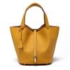 [New] High-quality First-layer Cowhide Niche Vegetable Basket Handbag Female, Genuine Leather Large-capacity High-end Bucket Bag