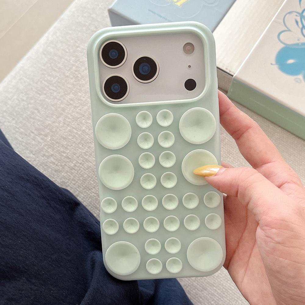 INS Cute Creative Suction Cup Silicone Soft Case For iPhone 17 Air 16 15 14 13 Pro Max Selfie Gadget Holder Sucker Phone Cover
