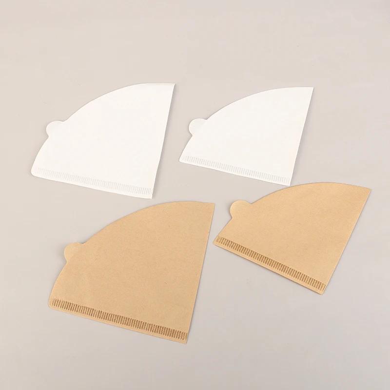 100 ks Papír na překapávanou kávu ve tvaru V z dřevité buničiny V60 Kónický Bílý Béžový Kávový filtr Sáček na kávový filtr Příslušenství pro kávovar na espresso a čaj