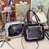 Y2K Cool Hot Ita Shoulder Bag Harajuku Girls Gothic Chain Transparent Tote Bag Large Capacity Crossbody Bag DIY Display Handbags