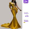 2026 European and American Foreign Trade New Evening Dress Ebay Amazon Women's Clothing Gold-sprinkled Turtleneck Dress Banquet Dress