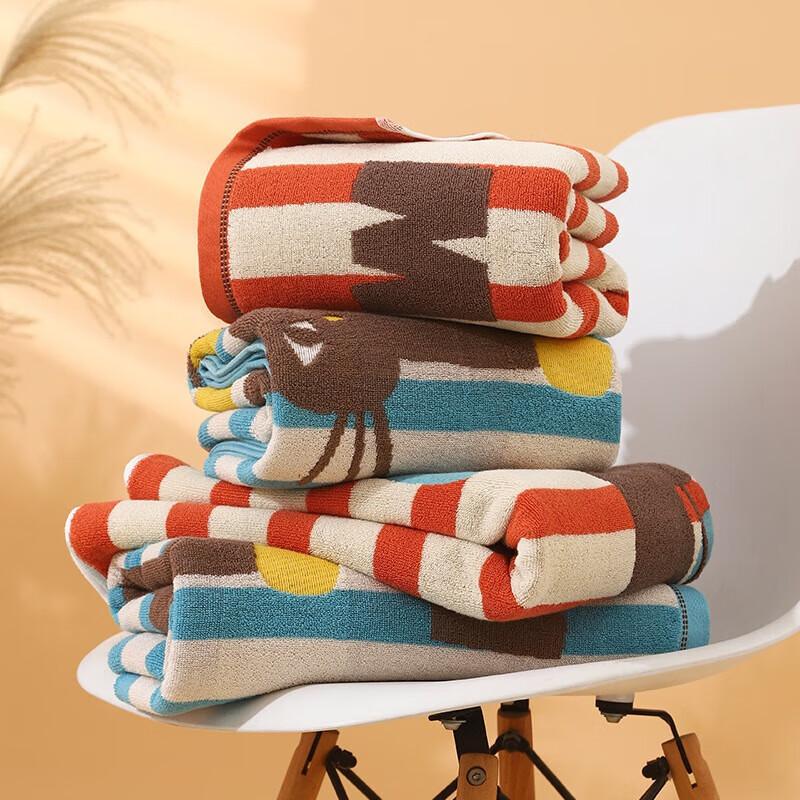 Fanyejia Cat Pure Cotton Bath Towel, Absorbent Quick-Drying Soft Non-Shedding Unisex Adult Large Towel Wrap for Shower And Sports