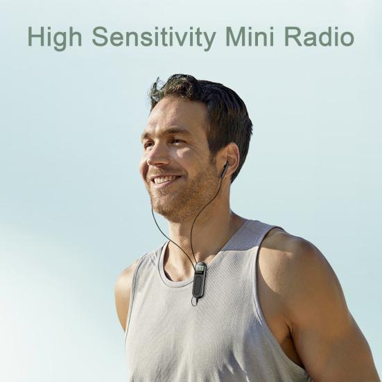 Portable Mini FM Radio Clip Design Clear Signal Low Distortion LCD Display Rechargeable High Sensitivity Mini Radio