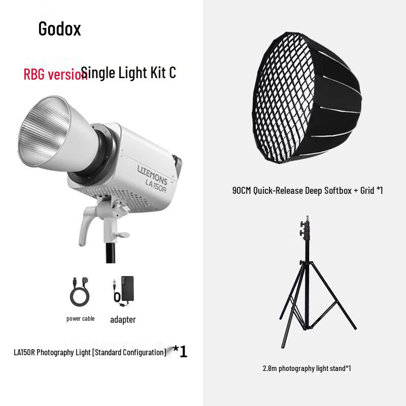 Godox LA150R RGB LED Continuous Video Light with 90CM Softbox