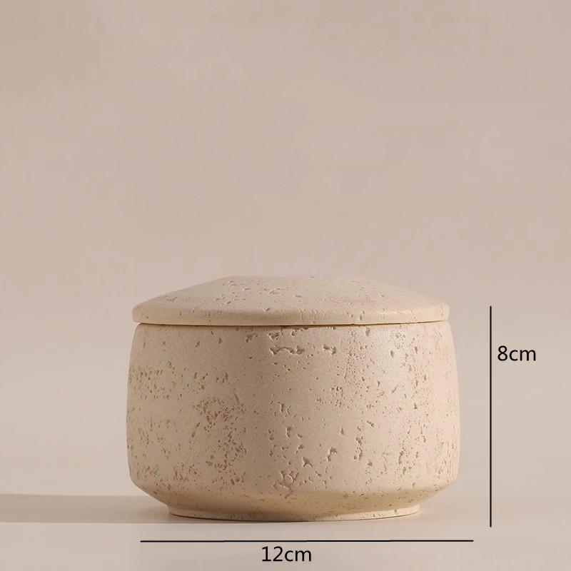 

Beige Limestone Jewelry Key Storage Jar, Bathroom Decoration Aromatherapy Diffuser, Vintage Cave Stone Desktop Storage Box