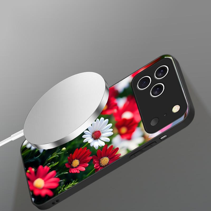 Spring Flower Collage Suitable For iPhone 16E 17 Pro Max 15 Pro 14 13 Plus 12 mini 11 16 Air 17Pro magnetism Glass Phone Case