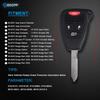 ECCPP 2X New Replacement Remote Car Key Fob Combo 4-Button Uncut for Chrysler Dodge Jeep OHT692427AA, OHT692713AA Programmable Key Fob