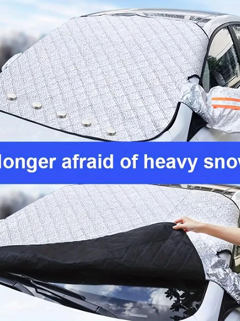Bilvindruta Snötäcke, Magnetiskt Vindrute Snötäcke 4-lagers Skydd mot Snö, Is, Frost, Solljus