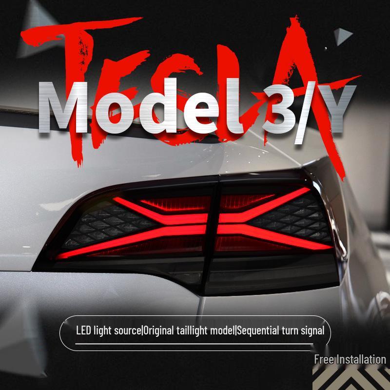 Tesla Model 3/Y LED Taillight: Knight Rider DRL, Sequential Turn Signal