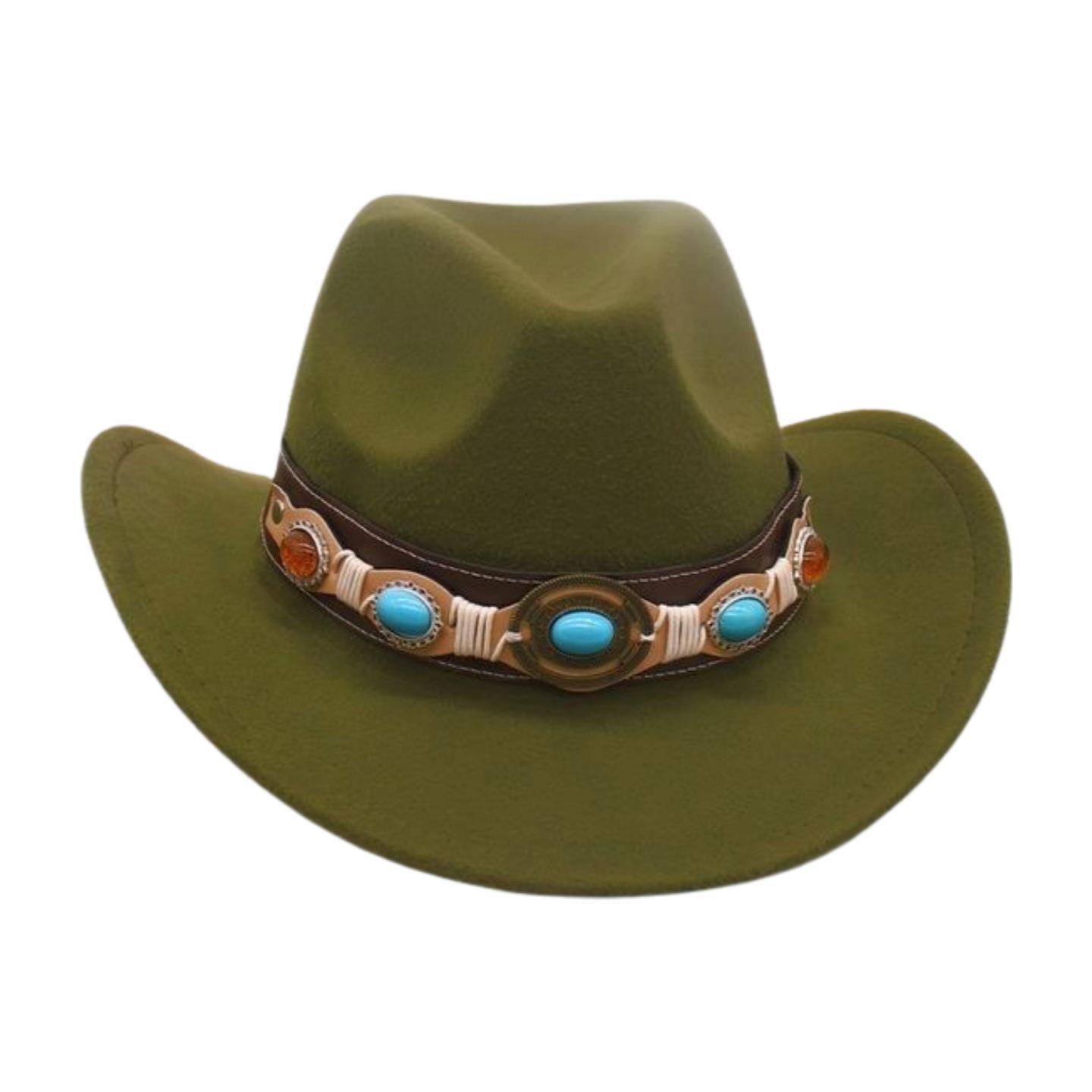 

Premium Ethnic Style Tibetan Grassland Stage Performance Top Hat European And American Retro Jazz Elegant Jazz Hat Adult [56-58cm]