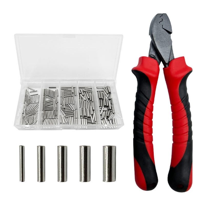 

Multifunction Fishing Crimping Pliers Tools Set Comfortable Rubber Handle Fishing Crimping Tools with Crimp Sleeves Kits