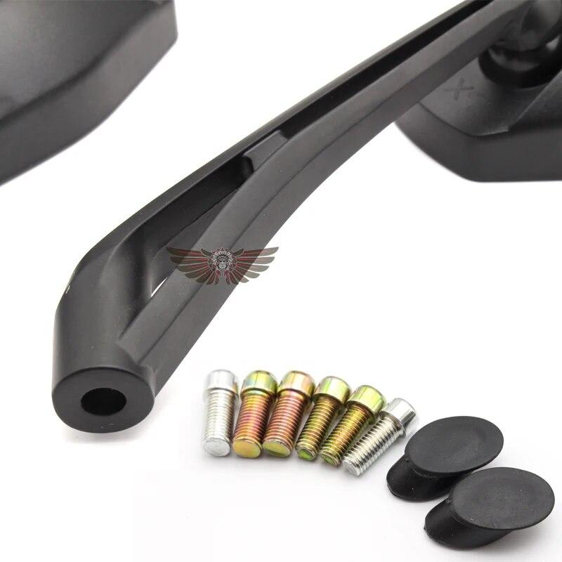 Černá univerzální zpětná zrcátka na motocykl 8mm 10mm pro Yamaha FZ1 FAZER FZ6 FZ6R FZ8 XJ6 MT-07 MT-09 FZ9 FZ-09